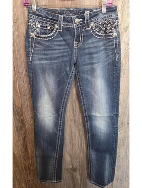 Miss Me Denim Blue Jeans Women Size 26 (27x31) Easy Skinny JE8044ESR - Western